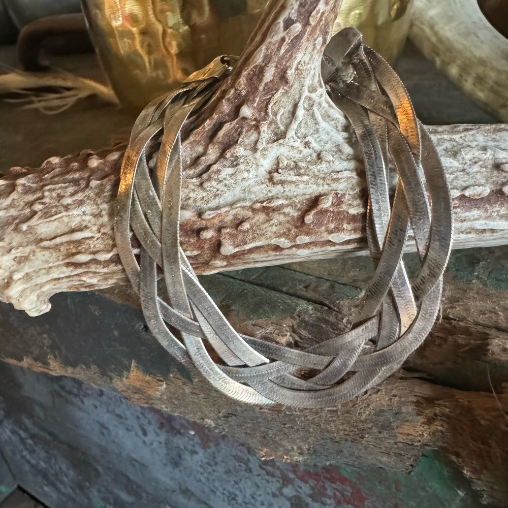 Rustic Sterling Silver Braided Bracelet